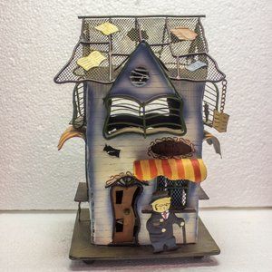 Whimsical Metal Building Candle Holder